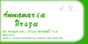annamaria urszu business card